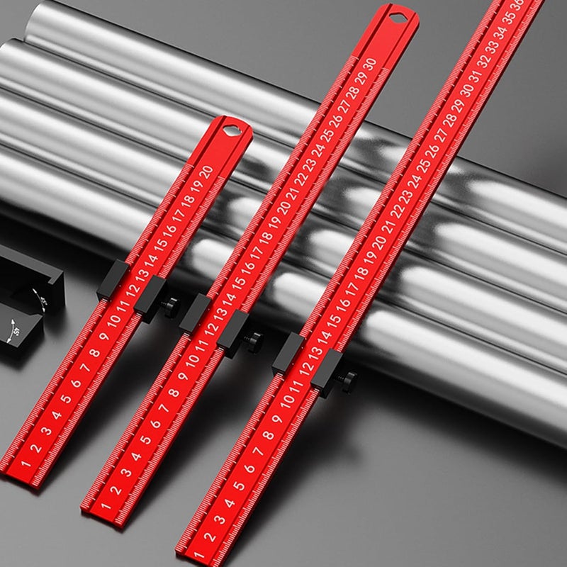 20 سم مسطرة T منزلقة من الألومنيوم أداة قياس النجارة مع التدبيش وإيقاف المنزلق - Image 3