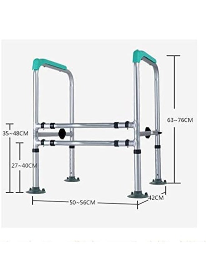 Stander Toilet Safety Rails, Bathroom Safety Frame, Seat Cushion With Handle, Compact Support Rail, Adjustable, Free-Standing Auxiliary Railing - People With Reduced Mobility (A) (A) - Image 5