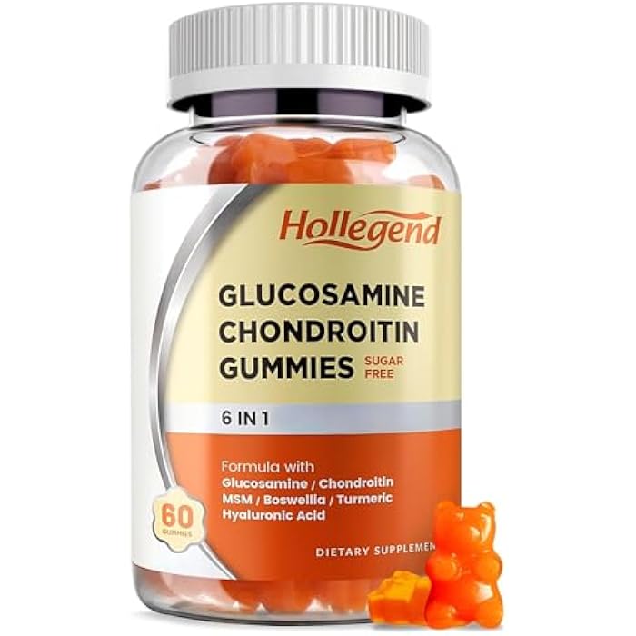 Hollegend Glucosamine Chondroitin Gummies Sugar Free, Gummies Supplements for Adults Men & Women, 60 Count - Image 1