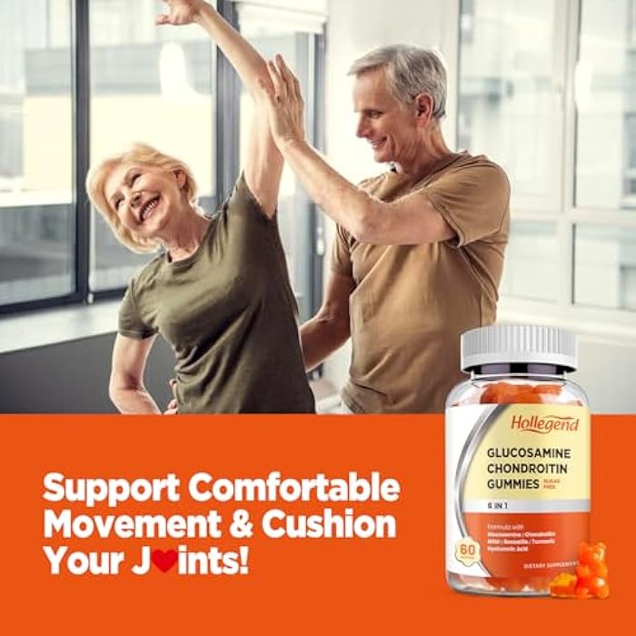 Hollegend Glucosamine Chondroitin Gummies Sugar Free, Gummies Supplements for Adults Men & Women, 60 Count - Image 5