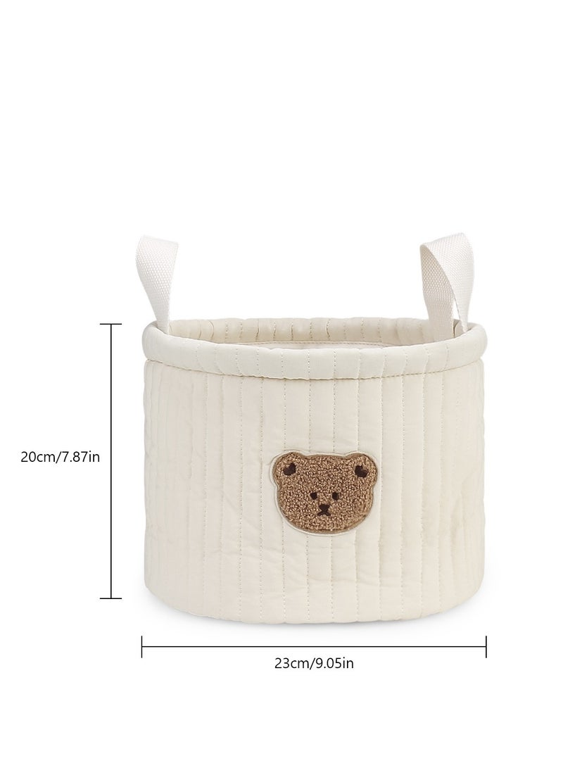 عام سلة تخزين ملابس متعددة الاستخدامات لتنظيم حفاضات الأطفال، ألعابهم، والأغراض المتفرقة، مع بطانة مُبطنة مناسبة للمنزل. - Image 2