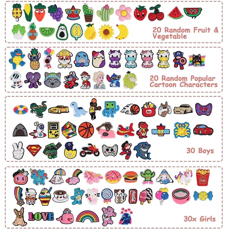 Ella & Emma 100PCS Mixed Pencil Toppers - Kawaii Pen Charms for Boys and Girls, Cute Classroom Rewards and Prizes for Students, Pencil Charms Decorations for School Supplies, Kids Incentives (100pcs Mixed) - Image 2