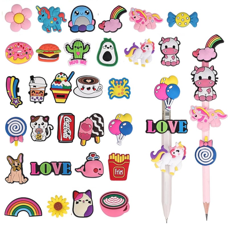 Ella & Emma 100PCS Mixed Pencil Toppers - Kawaii Pen Charms for Boys and Girls, Cute Classroom Rewards and Prizes for Students, Pencil Charms Decorations for School Supplies, Kids Incentives (100pcs Mixed) - Image 5