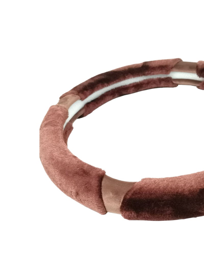 Agc Fluffy Steering Wheel Cover Smooth Fur Premium Car Steering Cover Size Medium 38cm - Image 2
