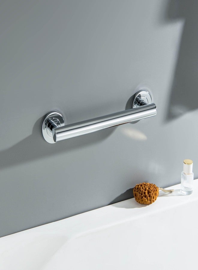 KIBI 12 Inch Stainless Steel Bathroom Safety Grab Bar | Straight Shaped Grab Bar for Bathtubs and Showers, Shower Safety Grab Bars for Seniors, Wall Mounted Anti-Slip Support (Chrome, KGB1112) - Image 2