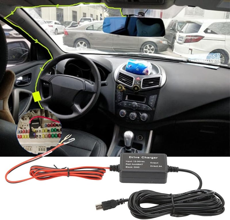 أستيبيم كاميرا السيارة مجموعة توصيل كهربائي محول ميني USB محول طاقة 12 فولت إلى 5 فولت لمسجل الفيديو السياري جهاز الملاحة GPS - Image 4