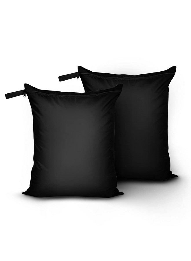 OTraki OTraki Travel Laundry Bags 2 Pack Wet Bag for Swimsuit and Towels Waterproof Wet Dry Bag 16 x 20 inch Dirty Clothes Gym Laundry Bags with Handle for Beach Swimming Workout Yoga Black - Image 1