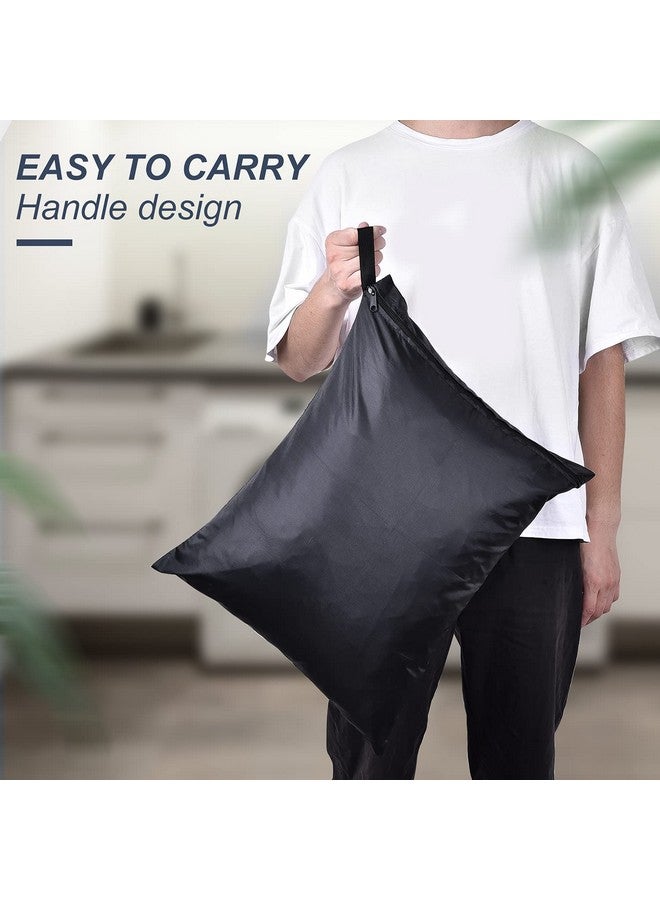 OTraki OTraki Travel Laundry Bags 2 Pack Wet Bag for Swimsuit and Towels Waterproof Wet Dry Bag 16 x 20 inch Dirty Clothes Gym Laundry Bags with Handle for Beach Swimming Workout Yoga Black - Image 3