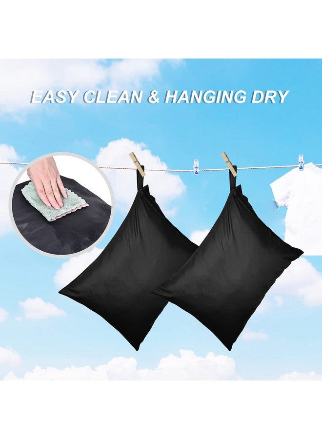 OTraki OTraki Travel Laundry Bags 2 Pack Wet Bag for Swimsuit and Towels Waterproof Wet Dry Bag 16 x 20 inch Dirty Clothes Gym Laundry Bags with Handle for Beach Swimming Workout Yoga Black - Image 5