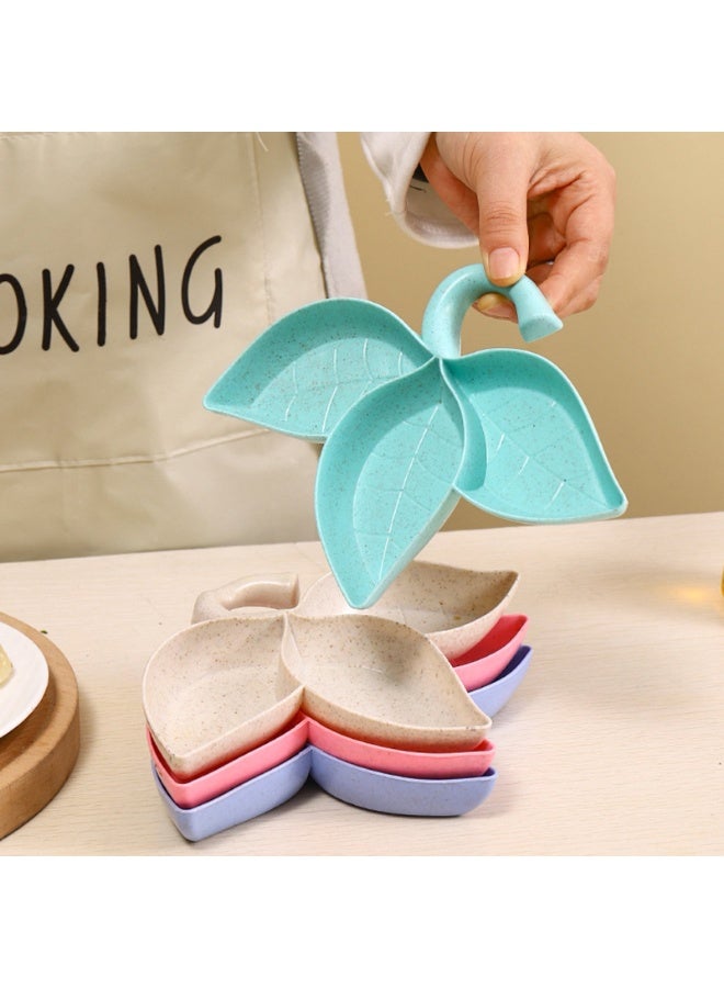 2Pcs Sauce Dish Leaves Shape Integrated Molding with Hanging Hole 3 Grids Korean BBQ Hot Pot Seasoning Dish Home Supply - Image 3