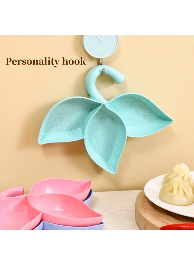 2Pcs Sauce Dish Leaves Shape Integrated Molding with Hanging Hole 3 Grids Korean BBQ Hot Pot Seasoning Dish Home Supply - Image 4
