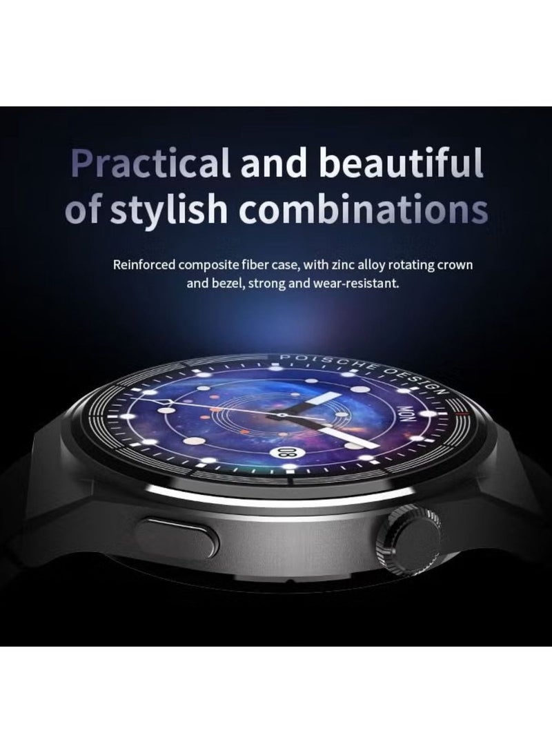 Porsche GT3 Max 1.45 Inch HD Full Screen Smart Watch with Three Set Strap and Wireless Charger for Men's and Boys  - Image 3