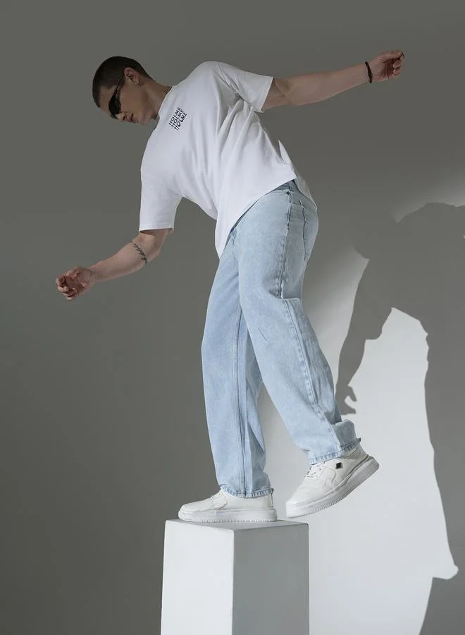 Hubberholme  Blue Relaxed Fit Jeans Solid design crafted from 100% Cotton with Button closure. for Men | Best Price UAE