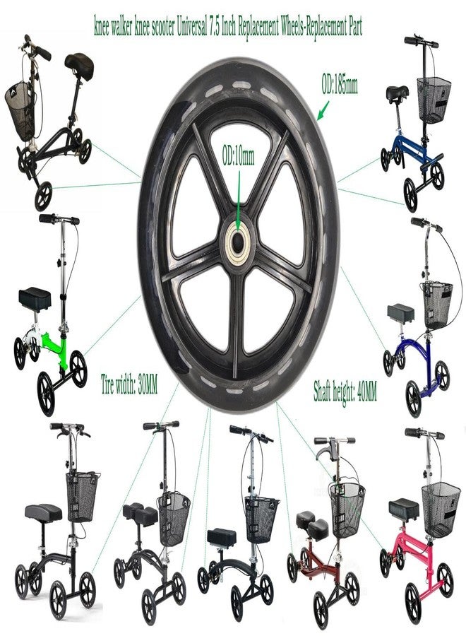 ComsenMed knee walker scooter replacement wheels,7.5 Inch Wheel with Non Marking Polyurethane,Front or Rear Wheel Assembly, Universal Parts.,fits 796,KneeRover most models and other brands knee walker(1Ea,) - Image 4