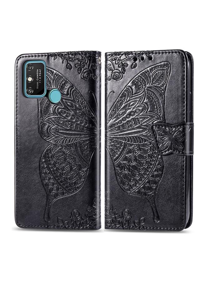 S-TOP Case For Huawei Honor 9A Butterfly Love Flower Embossed Horizontal Flip Leather Case with Bracket / Card Slot / Wallet / Lanyard - Image 1