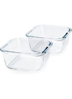Mondex 2Pieces  Borosilicate Glass Food Saver Set Food Storage Container Lunchbox Set With Vent - 500Ml And 803Ml Capacity, Openable And Secure Air Vents, Silicone Seals, Plastic Lids  - Image 3