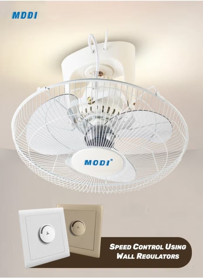 MODI Ceiling Mounted Orbit Fan with Oscillation | 16-Inch 3-Speed Control | 3 Plastic Blades | Durable - Image 1