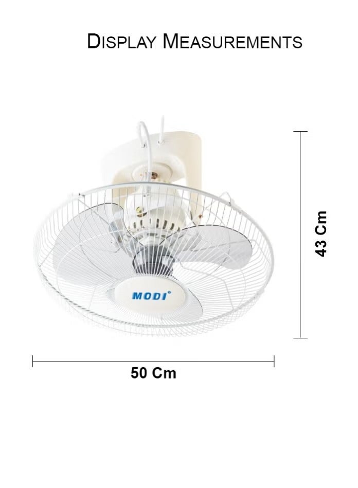 MODI Ceiling Mounted Orbit Fan with Oscillation | 16-Inch 3-Speed Control | 3 Plastic Blades | Durable - Image 3