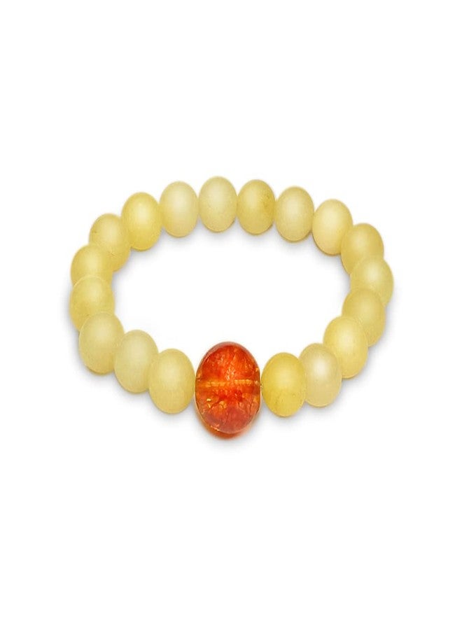 Chitshakti Yellow Calcite Precious Stone Bracelet for Women, Men | Crystal with Healing Benefits - 18 Beads - Image 5
