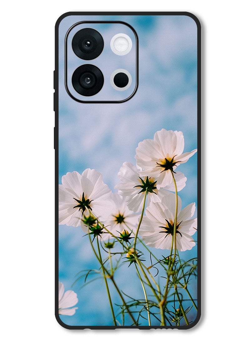 Theodor Case Compatible with OnePlus 13T 6.32 Inch Protection Shockproof Bumper Cover cosmos_flowers_white - Image 1