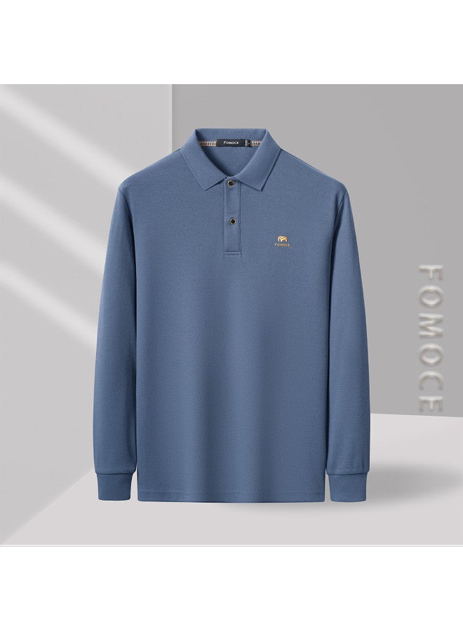 Fomoce spring Light Business Men's Long-sleeve Polo Shirt Breathable T-shirt - Image 4