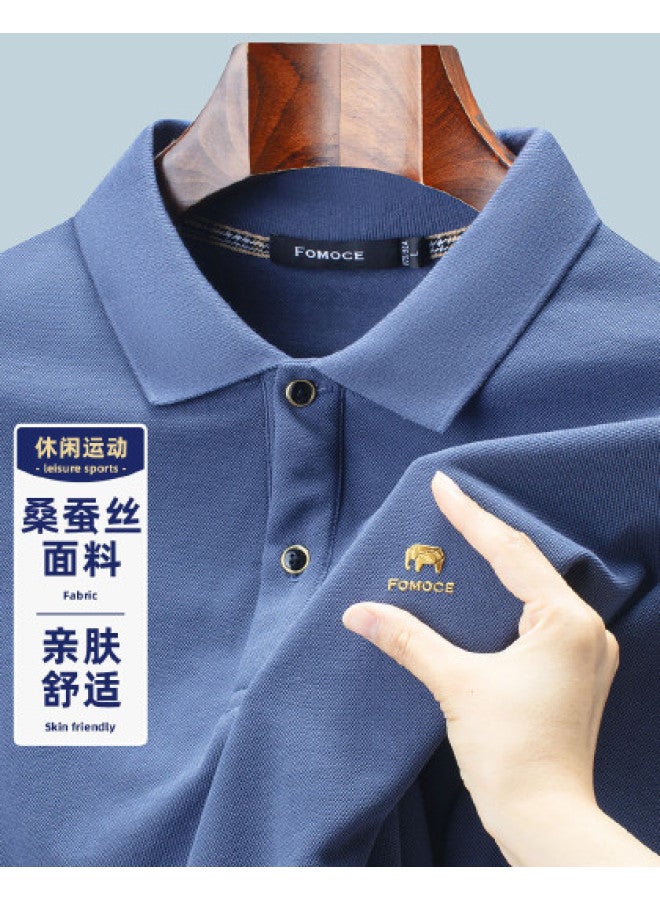Fomoce spring Light Business Men's Long-sleeve Polo Shirt Breathable T-shirt - Image 1