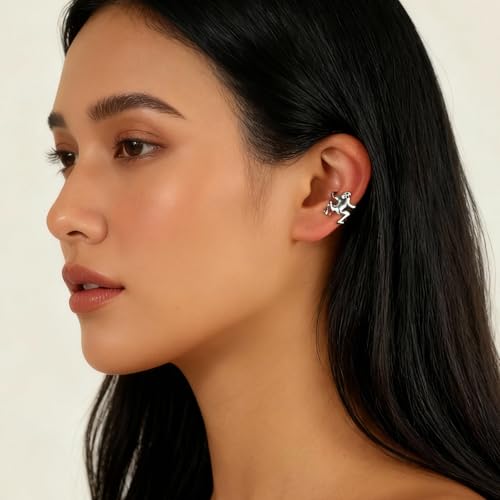 Frodete Silver Frog Earrings for Women Christmas Stocking Stuffers Vintage Frogs Shaped Stud Earrings Funny Cute 3D Animal Earrings Jewelry Gifts - Image 3