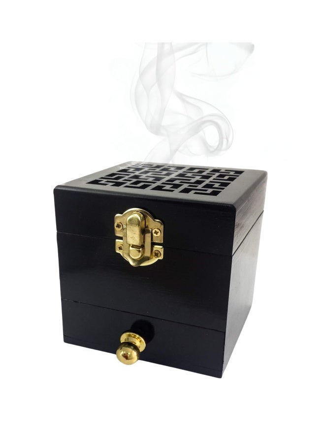 Store Wooden Incense Burner Resin Holder - Black  - Image 1