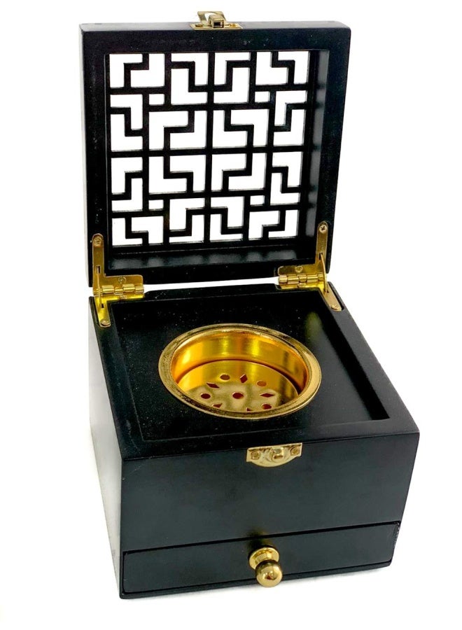 Store Wooden Incense Burner Resin Holder - Black  - Image 5