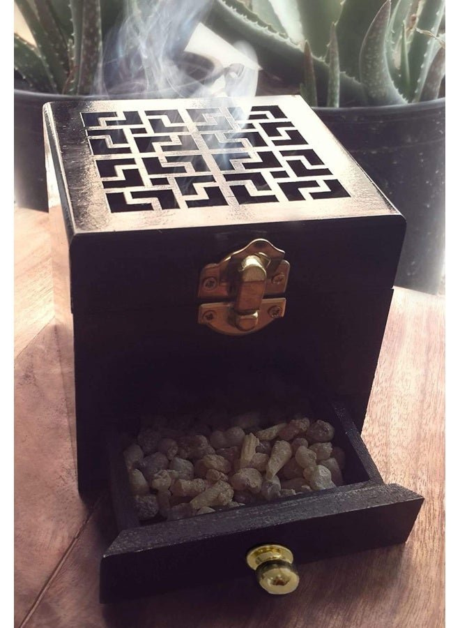 Store Wooden Incense Burner Resin Holder - Black  - Image 4