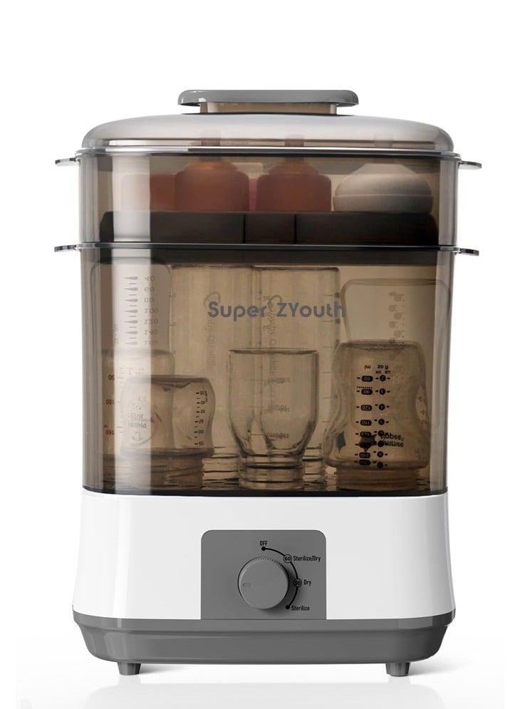 Super ZYouth Bottle Sterilizer and Dryer, Electric Steam Baby Bottle Sterilizer for Baby Bottles, Pacifiers and Breast Pump Parts, Large Capacity, 72-Hour Sterile Storage - Image 1