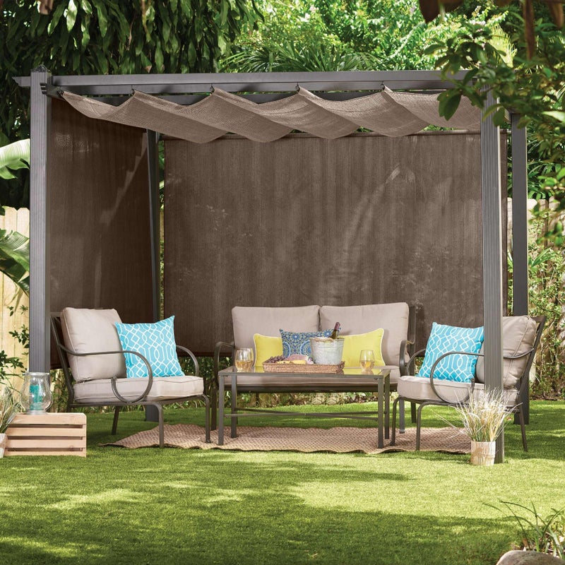 Coolaroo Outdoor Roller Shade with Wand - 90% UV Block Breathable Light Filtering Shade for Patio or Porch, Fade-Resistant, Easy-Clean Fabric, 6ft x 6ft, Mocha - Image 2