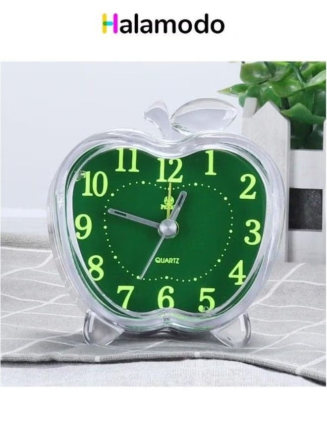 Silent Desk Clock for Children And Students Apple-Shaped Transparent Case - Image 1