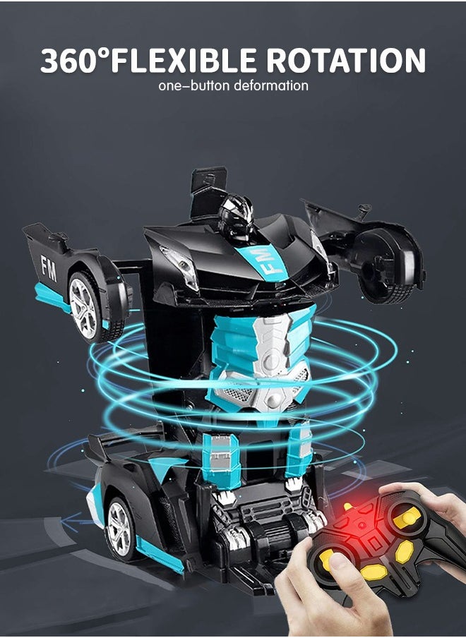 GROIC - Transform RC Car Robot LED Remote Control Car Transforming Robot 360° Speed Drifting one-click Deformation Remote Control Car Independent Robot Deformation RC Car Toy - Image 1