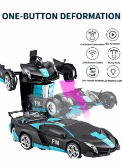 GROIC Transform RC Car Robot LED Remote Control Car Transforming Robot 360° Speed Drifting one-click Deformation Remote Control Car Independent Robot Deformation RC Car Toy  - Image 2
