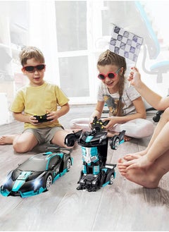 GROIC Transform RC Car Robot LED Remote Control Car Transforming Robot 360° Speed Drifting one-click Deformation Remote Control Car Independent Robot Deformation RC Car Toy  - Image 5