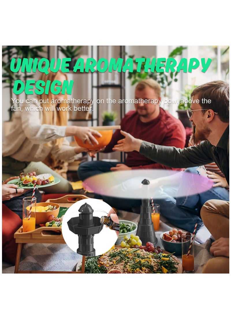 SOLARAE Fans for Tables, Fly repellers, Portable Food Fan with Aroma Diffuser Function, Holographic Blade & 3 Heights Adjustable, Table Food Fan for Outdoor Indoor, Picnic, and Restaurant - Image 3