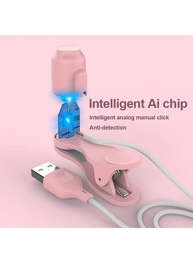 Pink Mini Screen Clicker Auto Like USB Touch Button Three Speed Adjustable Silent - Image 3