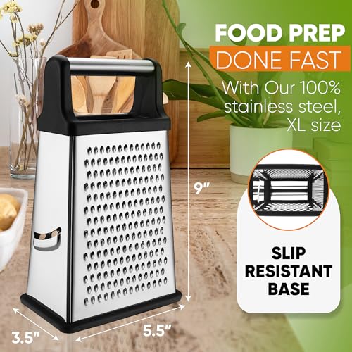 Spring Chef 4 Sides Stainless Steel Grater Box, X-Large - Image 4
