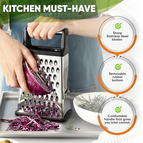 Spring Chef 4 Sides Stainless Steel Grater Box, X-Large - Image 3