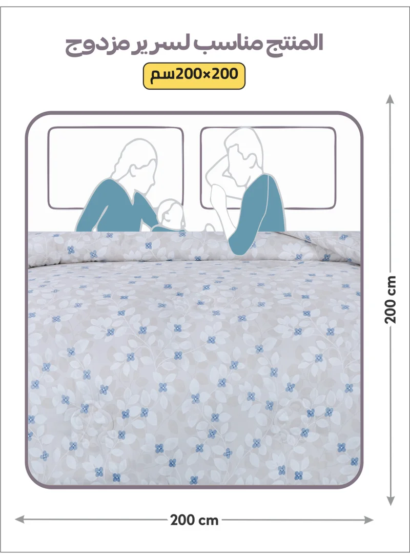 Donetella Bedding Comforter Set King Size, 6-Pcs Bed Set Fits 200x200 Cms -Printed Bedding Set-All Season- Brushed Microfiber (طقم مفرش سرير فندقي)
