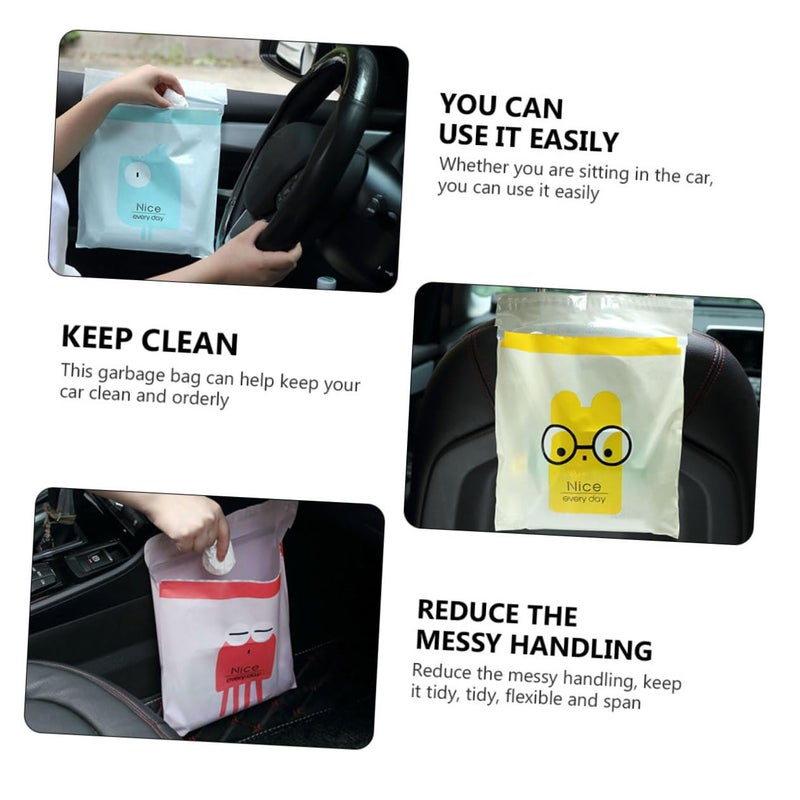 أكياس قمامة PEVA مقاومة للتسرب 40 قطعة، أكياس قمامة لاصقة محمولة للسيارة والمنزل - Image 4