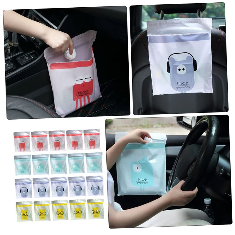 أكياس قمامة PEVA مقاومة للتسرب 40 قطعة، أكياس قمامة لاصقة محمولة للسيارة والمنزل - Image 5