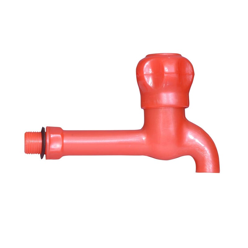 advancedestore advancedestore Long Body Heavy Duty Plastic Water Tap/Bib Cock 1/2 inch (15mm) Size with Flange for Bath Room, Kitchen and Out Door
