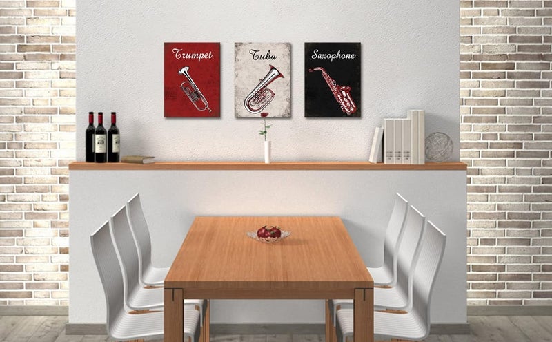 RnnJoile 3 Piece Musical Instruments Canvas Wall Art - Image 5