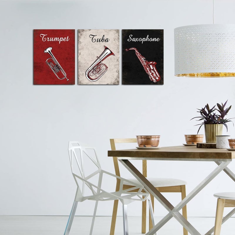 RnnJoile 3 Piece Musical Instruments Canvas Wall Art - Image 4