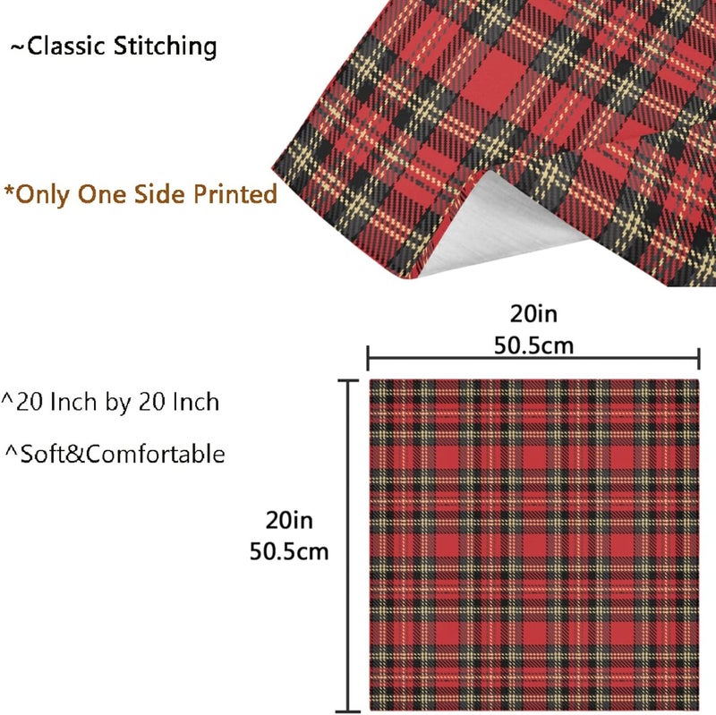 ZzWwR Tartan Check Christmas Plaid Cloth Napkins Set of 6 Soft  Comfortable Polyester Dinner Napkins for Family House Restaurant Weddings Parties g266488835p381c416s789 10x10In - Image 3
