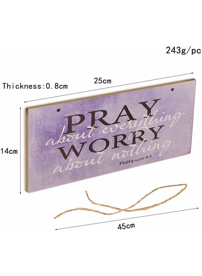 Highland Graphics Pray About Everything Wooden Sign Decor 9.5" by 5.75" 41-250 (Premium Edition) - Image 3