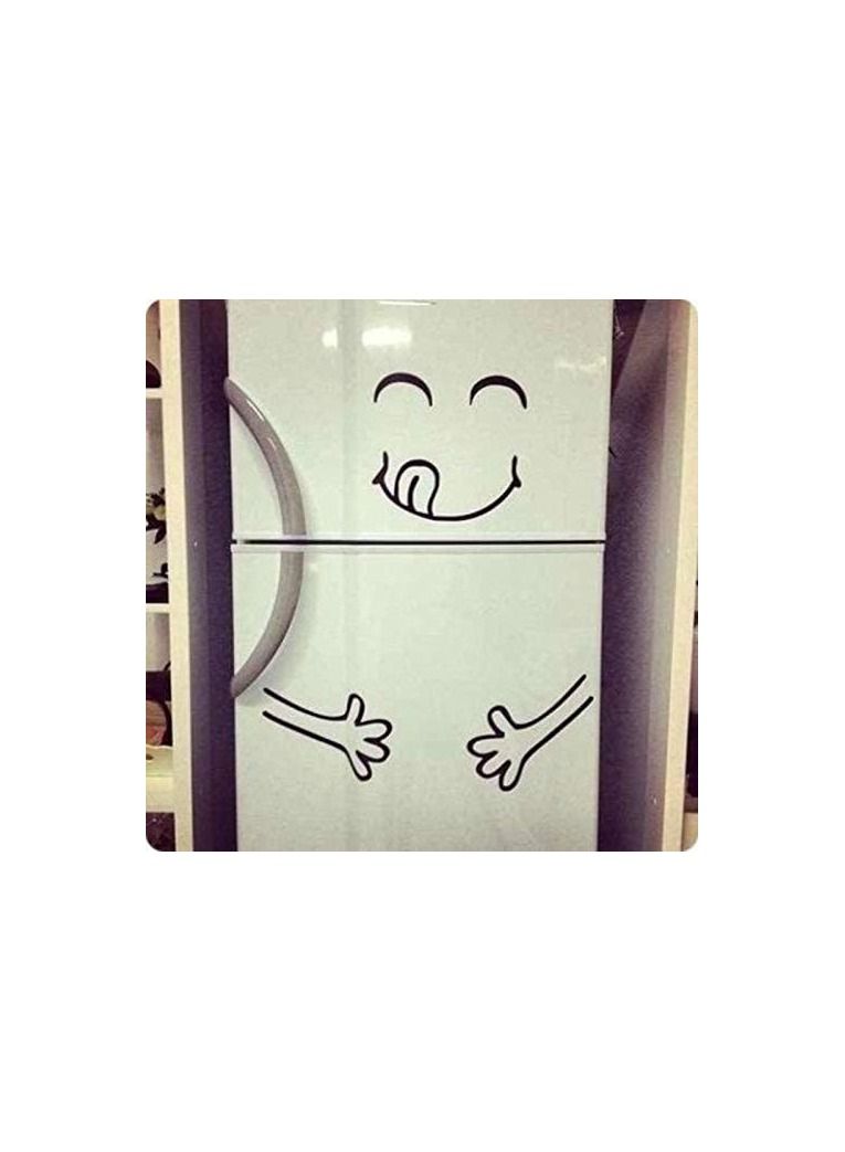 Spaceshoop Funny Fridge Sticker Smiley Monochrome Living Room Bedroom Decorative Painting - Image 1