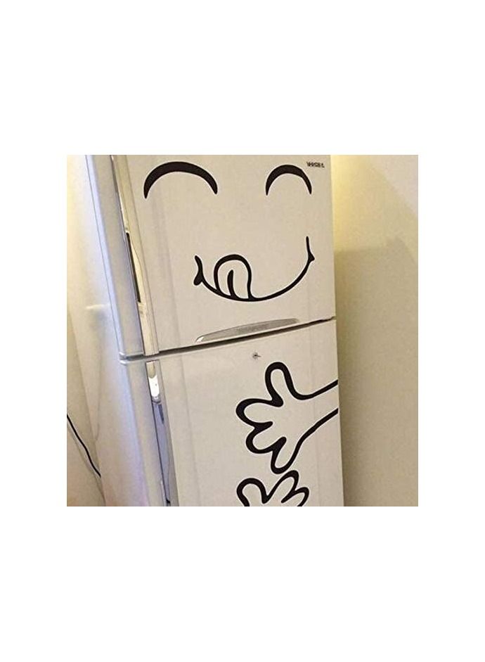 Spaceshoop Funny Fridge Sticker Smiley Monochrome Living Room Bedroom Decorative Painting - Image 2